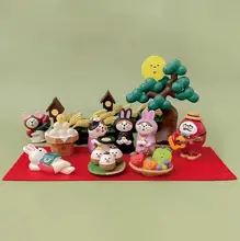 デスクトップ飾り用の猫デザインオブジェ【和風・中秋節向け・雑貨】

