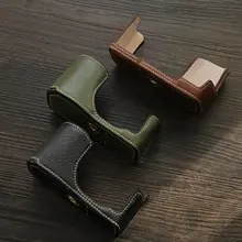 ハーフケース Canon G12 G11 対応 型押しレザー ヴィンテージ カメラアクセサリー