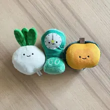 野菜デザインのぬいぐるみキーホルダー【ラディッシュ・カボチャ・キュウリ・エダマメ】（セットアップ対応）