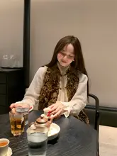 ウール刺繍ニット長袖インナーシャツ【冬用・女性用】