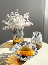 フラワーベース ガラス グラデーション アンバー アメリカン風 上品 おしゃれ リビング 玄関 生け花 インテリア 置物