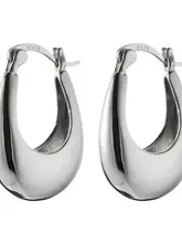 925純銀製 ジオメトリックメッシュ U字型ピアス【シンプルで洗練されたデザイン】