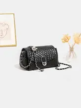 ショルダーバッグ ミニバッグ レディース 編み込み チェーン おしゃれ 上品
