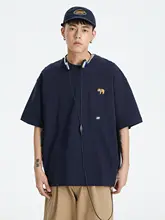 夏用スリム刺繍入り半袖Tシャツ【カジュアル・ゆったりフィット】