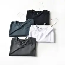 高級ハニカム織り生地の夏用 メンズカジュアル反射柄ストレッチ速乾Tシャツ