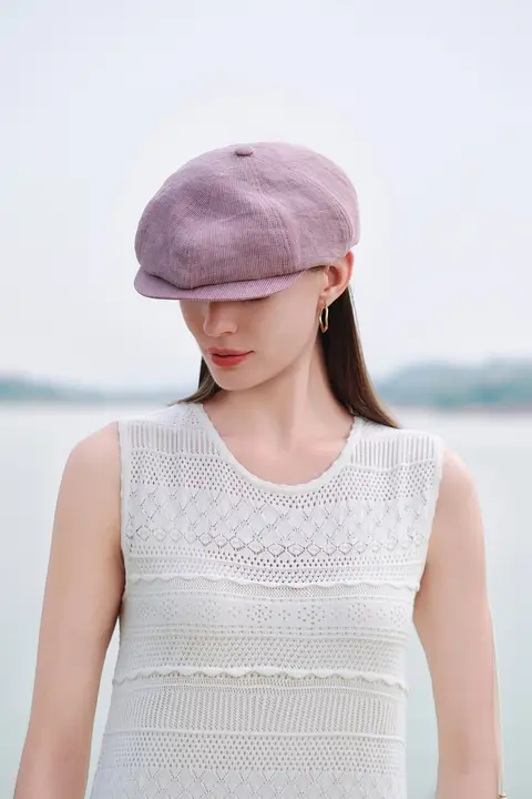 快適で通気性のあるリネン製ヴィンテージキャップ【女性用・軽量デザイン】