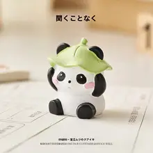かわいいカートゥーンデザインの三不小熊猫オフィスデスク装飾【車内用・ユニークなインテリア】