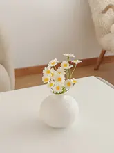 フランス風デザインの白いミニ陶器花瓶【おしゃれなインテリア・飾り用・造花対応】