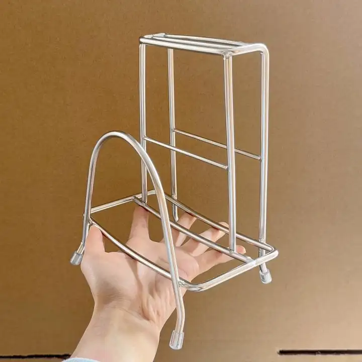 家用ステンレス製まな板スタンド【厚型・キッチン収納・鍋蓋置き付き】