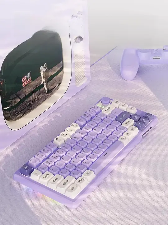 静音メカニカル感覚のワイヤレスBluetoothキーボード【コンパクトデザイン・女性向け】とマウス（セットアップ対応）