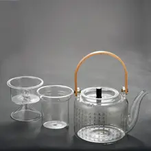 大容量ガラスティーポット【金銀焼き・電気陶炉付き・煮茶器】