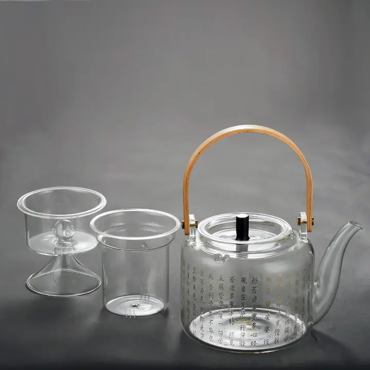 大容量ガラスティーポット【金銀焼き・電気陶炉付き・煮茶器】