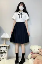 七七 オリジナル JK制服 無地スカート【学院風・ハイウエスト・プリーツ】