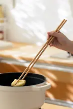 箸 家庭用 焦げ目のあるブナ木 高温耐性 火傷防止 ラーメン使用に適しています