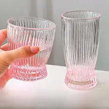 ピンク桜デザインの耐熱ガラス水杯【可愛らしいスタイル】