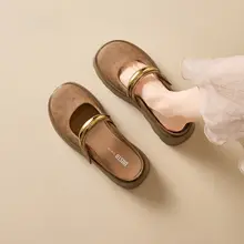 厚底のオープントゥミュールサンダル【夏用・フレンチスタイル・快適】