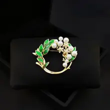 レトロスタイルの栀子花ブローチ【スーツアクセサリー・高級カーディガン用・固定用】