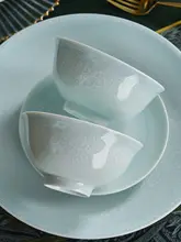 新中式デザインの高温釉下彩青瓷食器セット【ボウル・プレート・皿】（セットアップ対応）