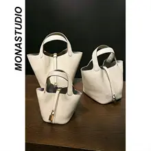 上質なレザー製バケツバッグ【ミニサイズ・ハンドバッグ・ショルダーバッグ対応】