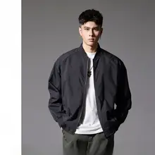 PINLI メンズ秋用フライトジャケット【シンプルデザイン・カジュアル・フィット】