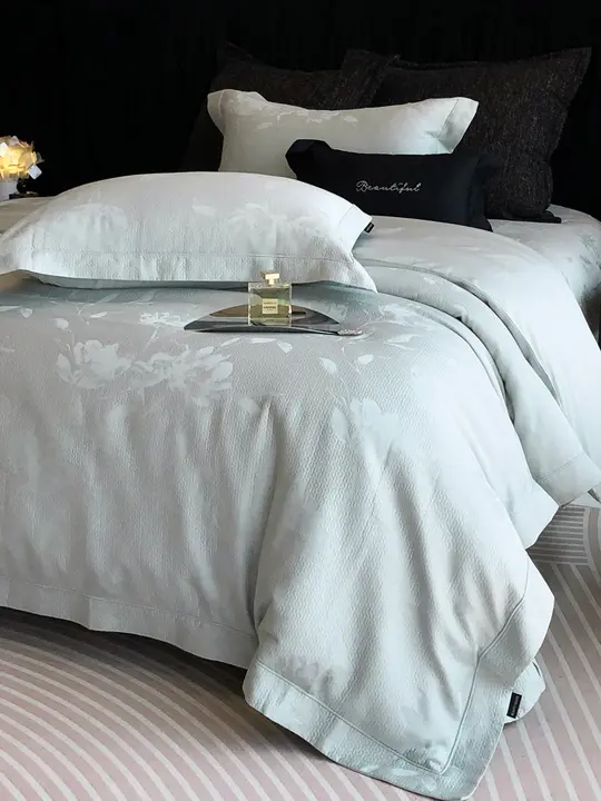 高品質100%コットン厚手織りデザイン4点セット【秋冬用・保温・布団カバー・シーツ・厚手寝具】