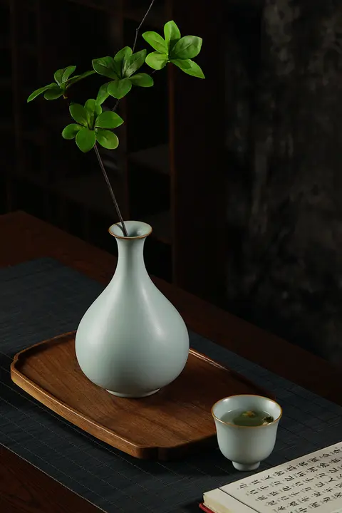 花瓶 リビング フラワーアレンジ 陶器 ラグジュアリー アンティーク 青磁