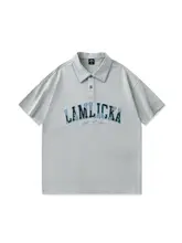 刺繍入りポロシャツ【ユニセックス・カジュアル・コットン素材・オーバーサイズ】