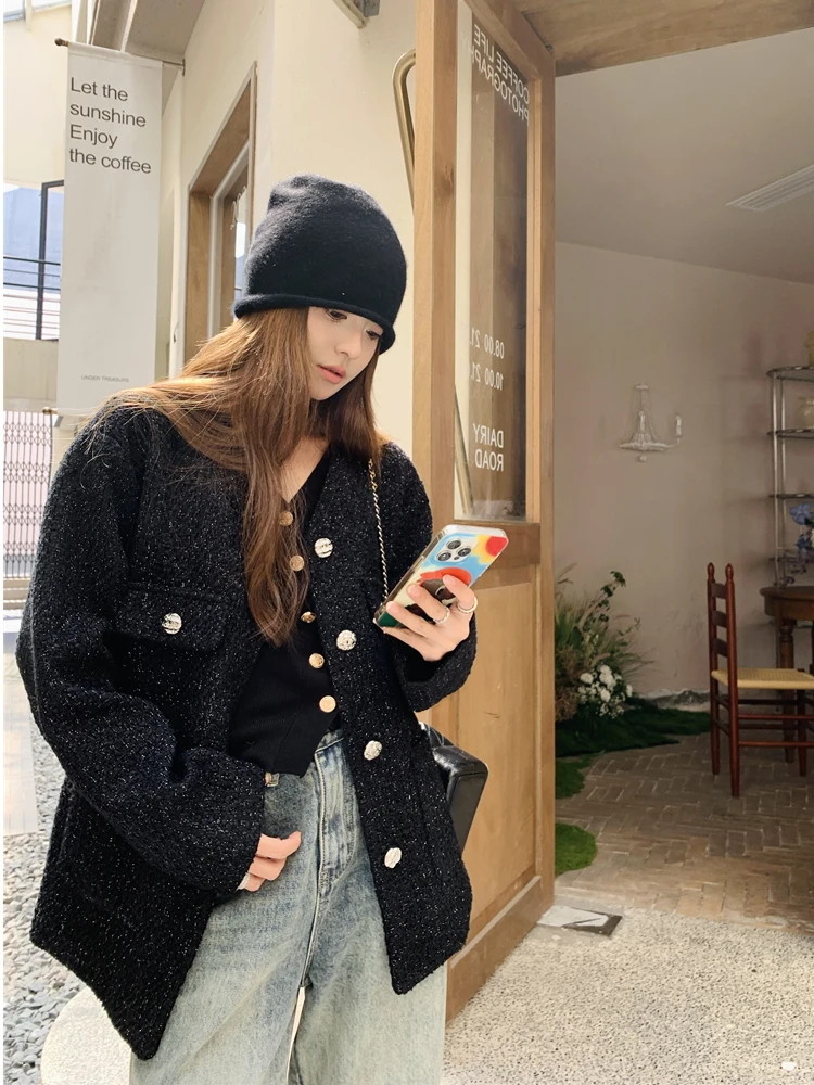 レトロ小香風レインコート レディース ロング：ゆったりデザインと高品質生地の実用性