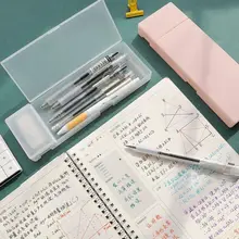 DIY可能な透明マット文房具ケース【多機能・学生用・プラスチック製】