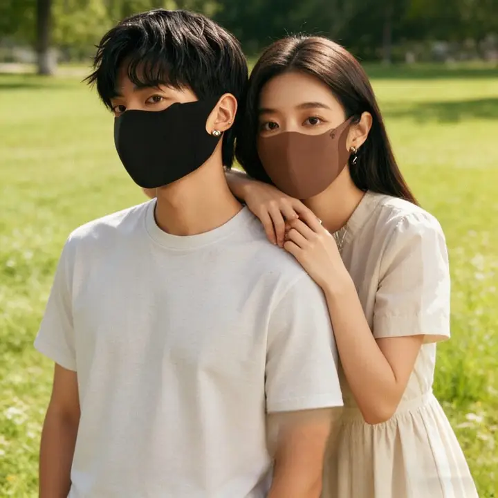UVカット3D立体マスク【ブラック・通気性・男女兼用】