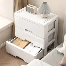 引き出し付きベッドサイドキャビネット【コンパクト収納・壁掛け対応】