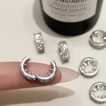 金属製水晶装飾のヘアクリップ【小型・落下防止設計・丸型】