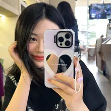 美しいミラー仕上げのスマホケース【ストラップ付き・iPhone対応・女性向け・夏用】