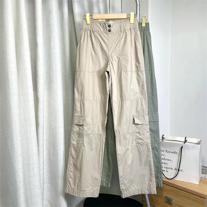 アメリカンスタイル 多ポケットカジュアルパンツ【薄手・リラクシング・ストレートシルエット】（セットアップ対応）