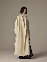 秋冬用高級感あふれる驼毛ウールコート【ダブルフェイス・中長丈・ゆったりシルエット】