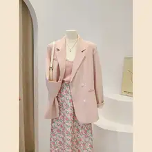大きいサイズ 春用コーデュロイジャケット【韓国風・キャミソール・フラワープリントスカート・三点セット（セットアップ対応）】