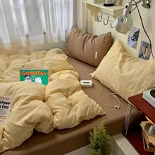 中古風ストライプデザインのベッドカバーセット【個別対応・学生・男女兼用】（セットアップ対応）