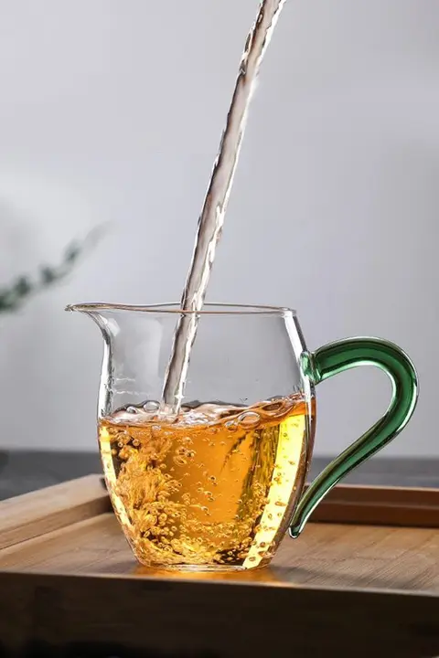 耐熱ガラス製 透明分茶器【均一カップ・功夫茶具】