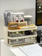 回転式デスク用文具スタンド【大容量・オフィス収納・多機能】