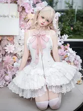 夢のような蝶の言葉！ロリータスタイルのバレエ風ワンピースドレス【プリンセスライン・肩紐デザイン】（セットアップ対応）