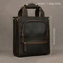 クレイジーホーススキン トップハンドルバッグ シンプル 大容量 クロスボディバッグ