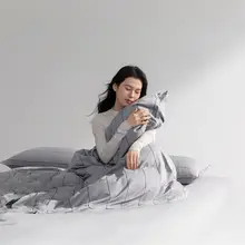 LUOLAI 赤ちゃん用長綿製ベッドカバー4点セット【極上の柔らかさ・ニット素材・裸睡対応】（セットアップ対応）