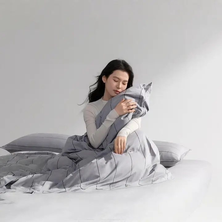 LUOLAI 赤ちゃん用長綿製ベッドカバー4点セット【極上の柔らかさ・ニット素材・裸睡対応】（セットアップ対応）
