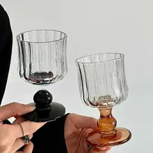 高級感あるガラス製高脚ワイングラス【シャンパン・ワイン用】