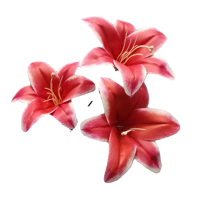 3D大花ユリの造花【ウェディング用・高級装飾・3本セット】