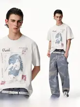 ヴィンテージ風 ダメージプリント Tシャツ【ユニセックス・落ち感のあるデザイン・夏用】