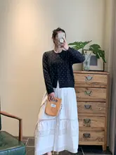 ポルカドットデザインのダブルフェイスウールカーディガン【極上の柔らかさ・防風性・暖かさ】