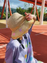 編み込み空頂帽【日焼け防止・広いツバ・ビーチや旅行に最適】