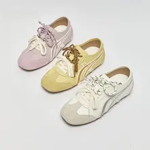 春の快適さを演出！刺繍デザインのカジュアルシューズ【バイカラー・女性用】