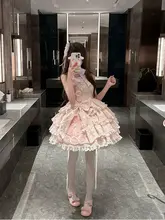 ピンクローズのロリータドレス【可愛いデザイン・華やかなプリンセススタイル】（セットアップ対応）